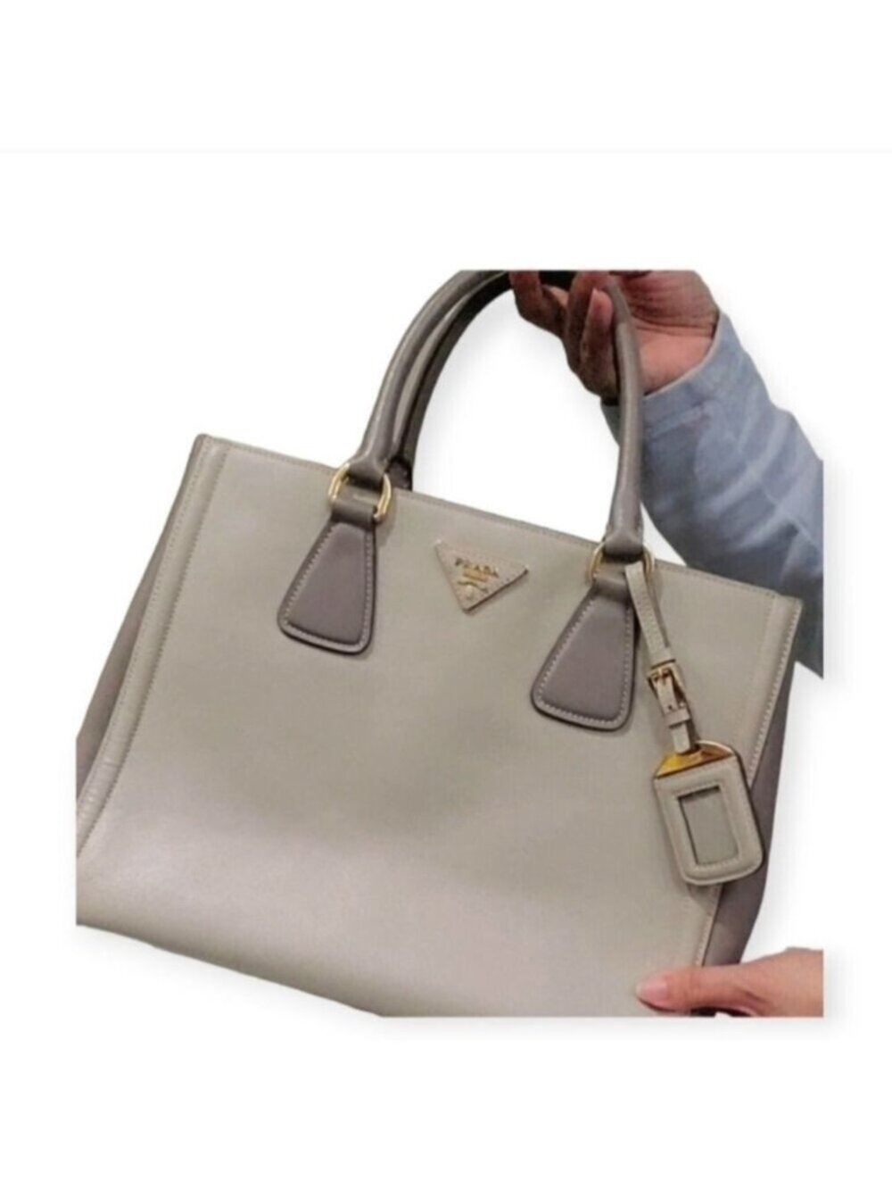 Authentic Prada Saffiano Top Handle Bicolour Bag
